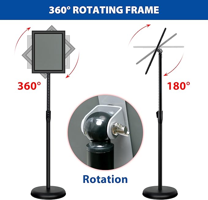 VAIIGO 2Pack 8.5x11 Inch Adjustable Pedestal Poster Sign Stand, Heavy Duty - Image 3