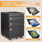 AFAIF 3 Drawer Mobile File Cabinet - Image 8