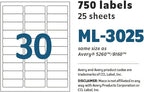 MACO Laser/Ink Jet White Address Labels, 30 per Sheet, 750 per Pack - Image 5