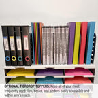 Desktop Organizer 12 Letter Tray Sorter Plus Riser Storage Base & 3 Storage - Image 7