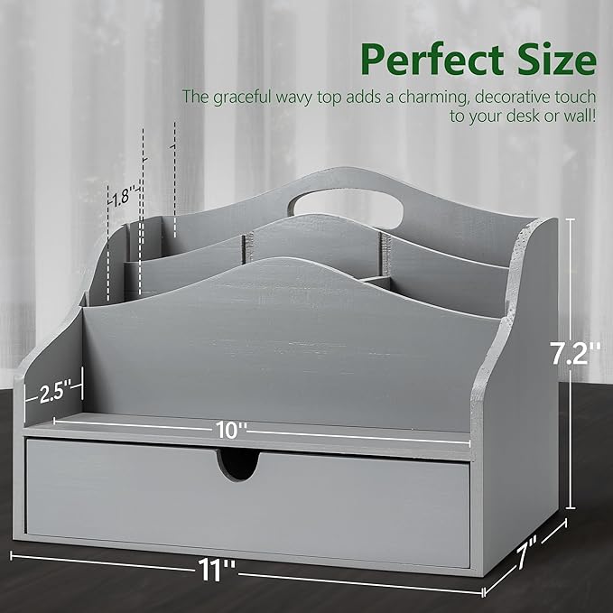 Rebee Vision Pine Wood Mail Organizer - Image 2