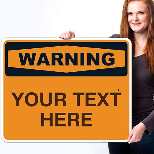 Custom Warning Sign, OSHA Sign, 24x30 Inches, Rust Free .063 Aluminum, Fade - Image 2