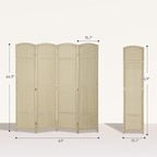 HOMCOM Room Divider, 4 Panel Folding Privacy Screen, 5.6' Tall Freestanding - Image 7