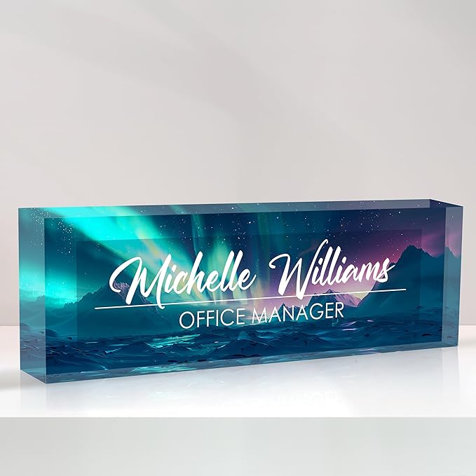 Personalized Name Plate for Desk, Custom Desk Name Plate, Acrylic Name Plate by EOBIBIFUN