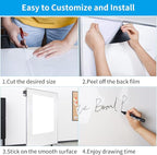 AFMAT Whiteboard Sticker, 17.3" x 36" Dry Erase Wallpaper, Peel and Stick White - Image 4