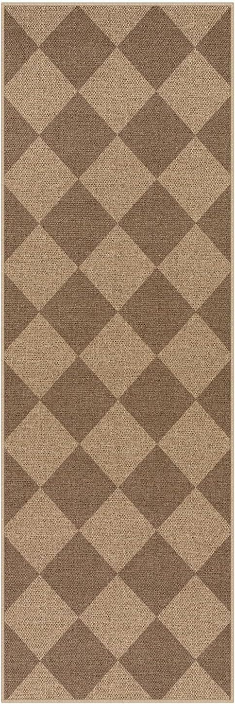 lahome checkered easy jute outdoor runner rug, 2x6, view 9