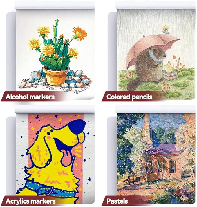 TRANSON Artist Mix Media Sketchbook Marker Pad, 8.3”x11.7” 32 Sheets A4 Art - Image 2