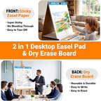 AFMAT Tabletop Sticky Easel Pad & Dry Erase Board 2 in 1, 20 x 23 in Portable - Image 3