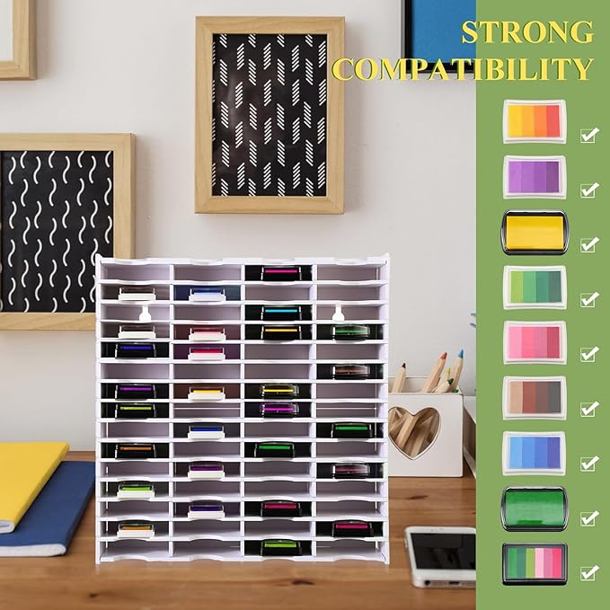 Sunnychicc 1 Pack 60 Grids Ink Pad Storage Holder Stamp Organizer, Ink Pad - Image 5