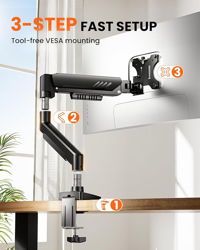 ErGear Single Monitor Arm, Fully Adjustable Monitor Mount - Image 5