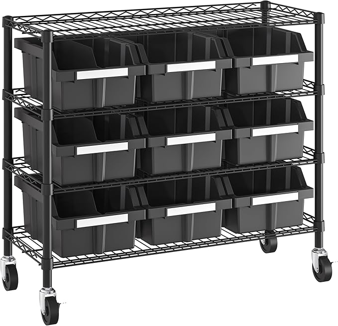 Seville Classics Heavy Duty NSF Bin Rack Solid Steel Wire Shelving Storage Unit by SevilleClassics