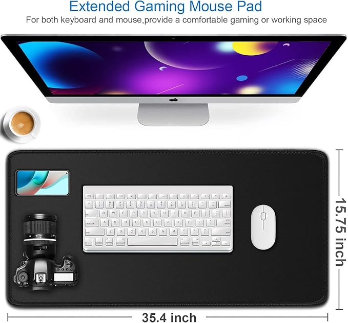 Large Mouse Pad, 35.42x15.7 inch Large Gaming Non-Slip Mousepad, Water Resist - Image 2