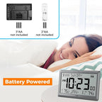 Wall Clock Atomic with Indoor Outdoor Temperature Battery Powered, Easy Reading - Image 3
