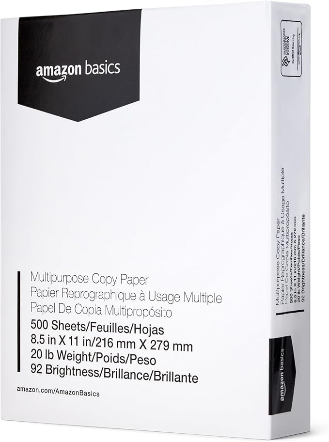 Amazon Basics Multipurpose Copy Printer Paper, 20 lb, 8.5 x 11 Inches, 8 Reams - Image 6
