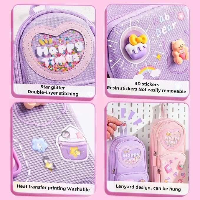 Large Capacity Kawaii Purple Pencil Case - Image 3