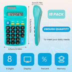 18 Pack Pocket Calculator Bulk: 8 Digit Hand Held Basic Calculator Small Solar - Image 2