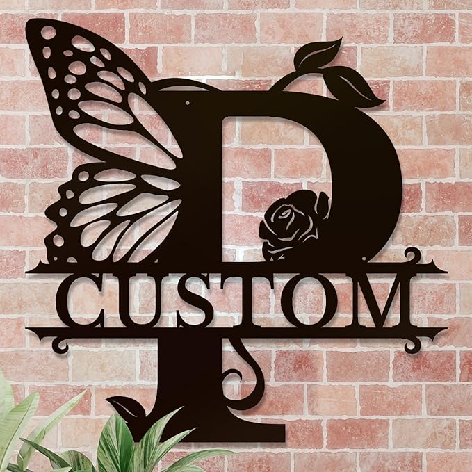 Personalized Custom Letter Name metal Signs, Custom Black Letter Monogram Wall - Image 4