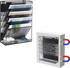 EASEPRES Magnetic File Organizer Mesh 6-Tier, Hanging Wall Mount File Organizer by EASEPRES