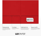 LUXPaper 9" x 12" Presentation Folders | Two Pocket | Ruby Red | 100lb. Cover | - Image 2