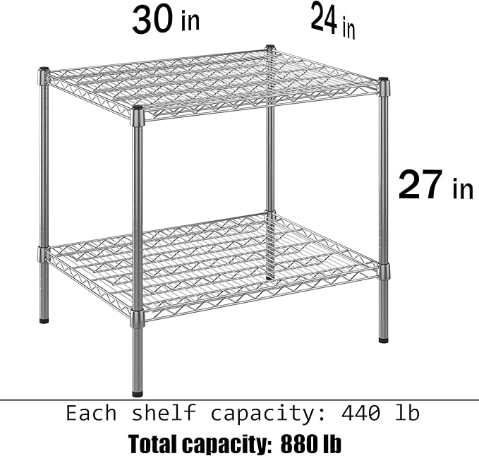 Regal Altair 24" Deep x 30" Wide x 27" Height Wire Shelving Kit | 2-Tier | NSF - Image 3