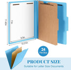 Skyygemm 24 Pcs Classification Folders Letter Size, 1 Divider Pressboard File - Image 2