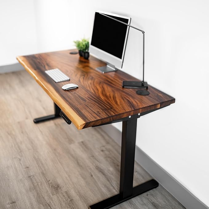 Standing Desk – Walnut Solid Wood Desk, Natural Live Edge, Adjustable Height - Image 8