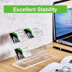 Dunzoom Business Card Holder for Desk 4 Slots Clear Gift Card Display Acrylic - Image 5