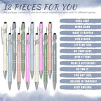 Zonon 12 Pcs Inspirational Pens Bulk Funny Ballpoint Pen - Image 2