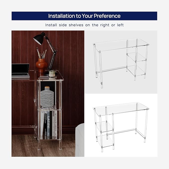 HMYHUM 40 Inch Acrylic Computer Desk - Image 5