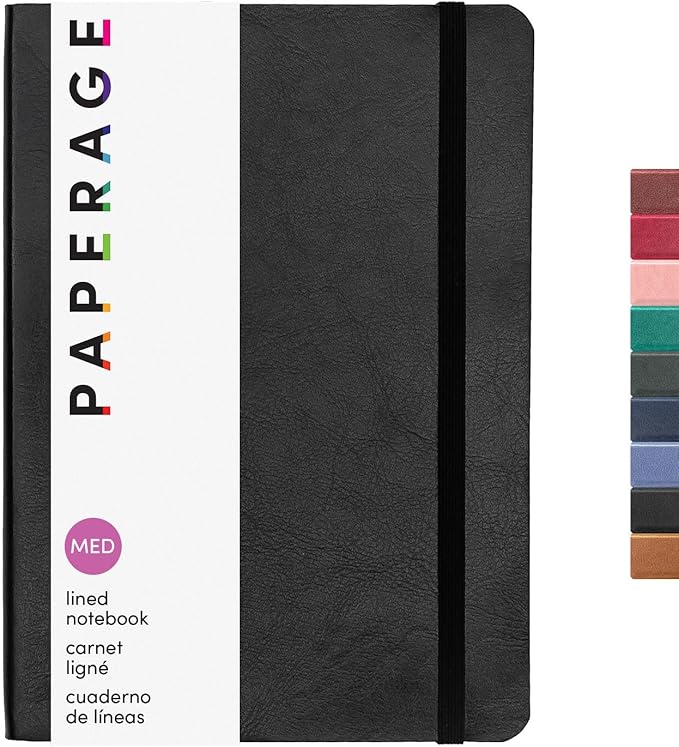 PAPERAGE Softcover Lined Journal Notebook, 160 Pages, Medium College Ruled by PAPERAGE