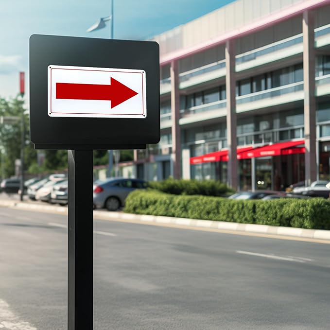 Red Arrow Sign Aluminum 10 x 5 Inch Heavy Duty Metal Waterproof Reflective - Image 2