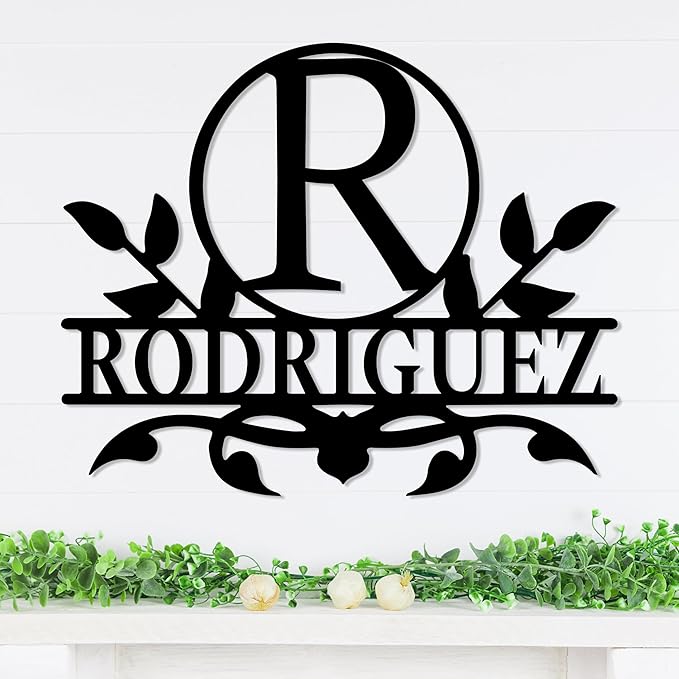 Personalized Metal Name Signs, Split Letter Monogram Wall Decor, Custom Last - Image 2