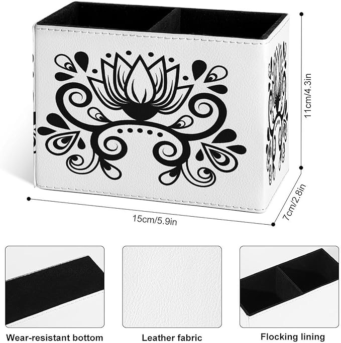 Famame Abstract Floral Ethnic Ornament Pencil Holder - Image 3