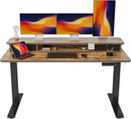 FEZIBO 63 x 28 Inch Deeper Height Adjustable Electric Standing Desk by FEZIBO