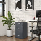 staples 3-drawer vertical file cabinet, letter size, lockable, front angle view