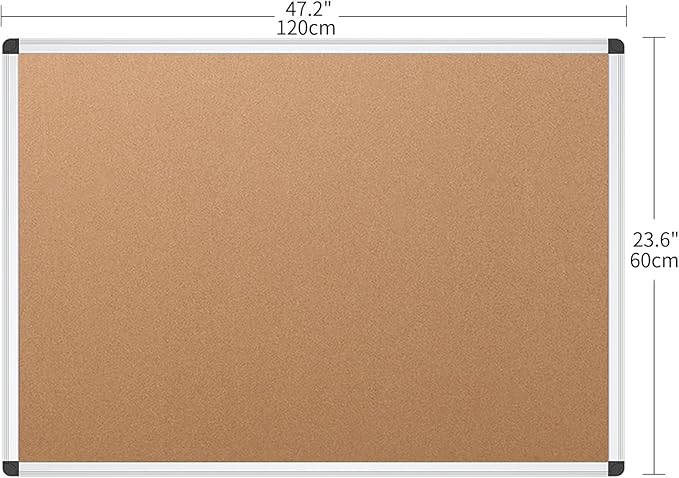 VIZ-PRO Cork Notice Board, 48 X 24 Inches - Image 2