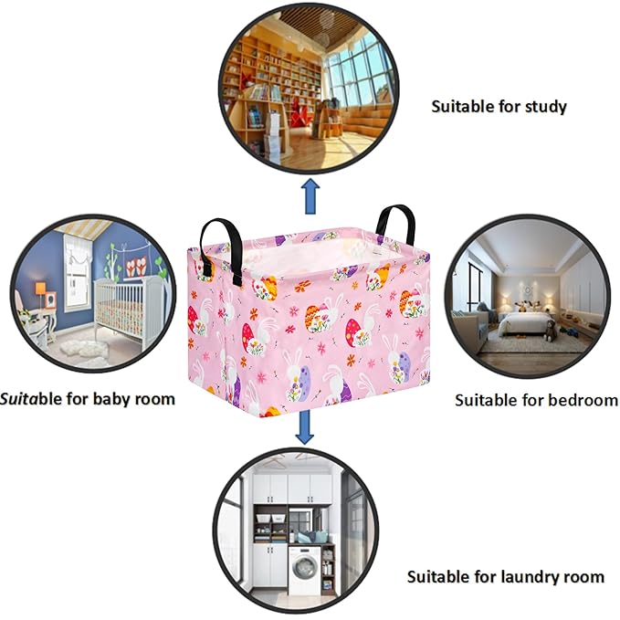 FUULOXE Storage Bin for Shelves Rectangle Closet Baskets Foldable Box - Image 7