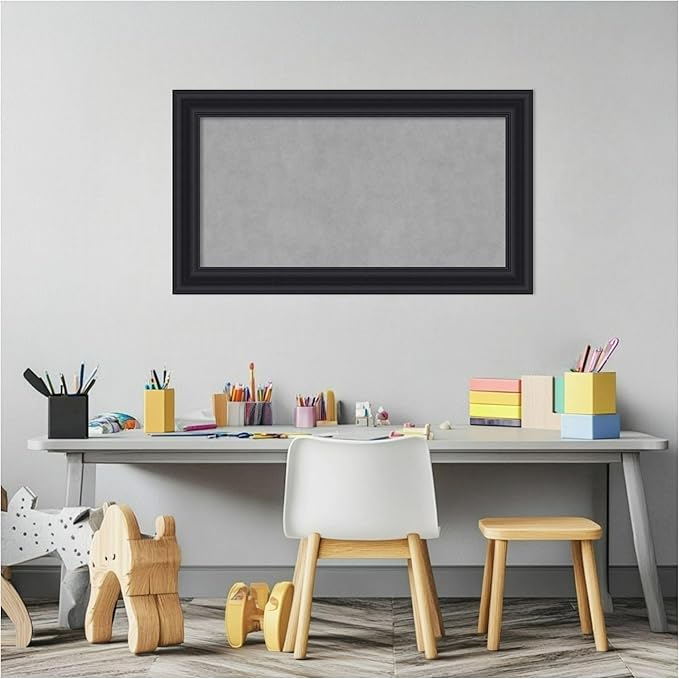 Amanti Art Black Framed Magnetic Board 16x28 Small Vision Board - Image 5