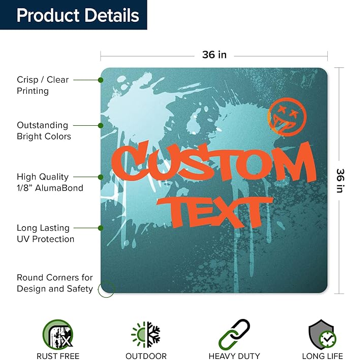Custom Sign, Custom Street Sign, 11 Font Colors, 13 Font Styles, 4 Hole Options - Image 6