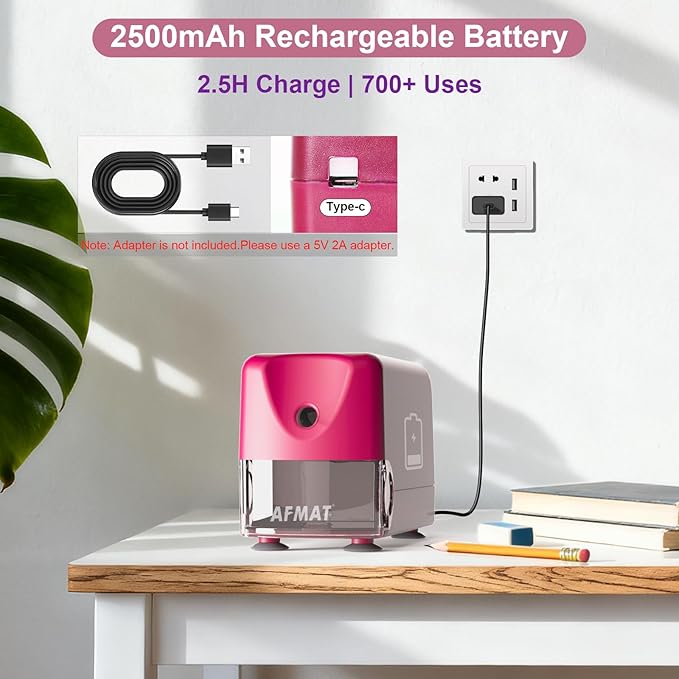 AFMAT Electric Pencil Sharpener, Cordless & Rechargeable, Heavy Duty Classroom - Image 6