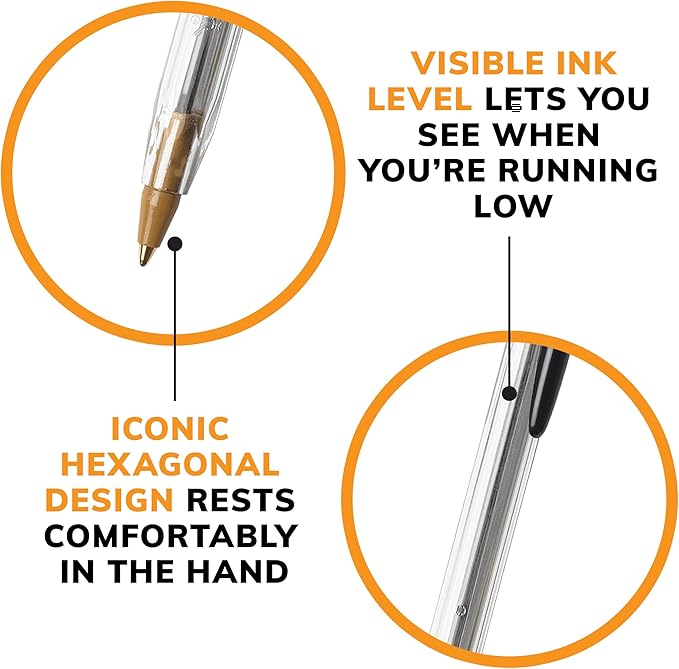 BIC Cristal Xtra Smooth Black Ballpoint Pens, Medium Point, 500-Count Box - Image 6