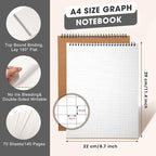 Engrowtic 2 Pack Top Spiral Graph Paper Notebooks 8.7 X11.4 Inch A4 Grid Paper - Image 2