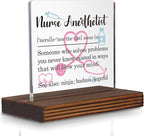 Nurse Anesthetist Gift for CRNA, Funny Desk Decor Plaque for Certified by Pariveca