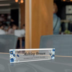 Signs ByLITA Floral Pattern Customized Nameplate | Indigo Blooms Personalized - Image 4