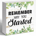 Entrepreneur Wooden Block Sign Remember Why Quote 5x5x1 INCH Sign, Office by WUZYOU