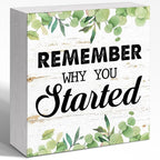 Entrepreneur Wooden Block Sign Remember Why Quote 5x5x1 INCH Sign, Office by WUZYOU