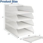 Natwind 4-Tier Stackable Paper Tray, Metal Mesh Desktop Organizer, Paper Sorter - Image 2
