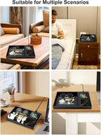 Gifts for Dad Valet Tray, Built-in Wireless Charger, Nightstand Organizer - Image 7