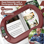 Veemagni 10X Rectangle Magnifying Glass - Image 2