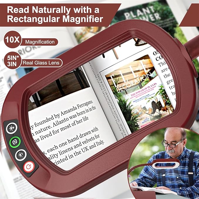 Veemagni 10X Rectangle Magnifying Glass - Image 2